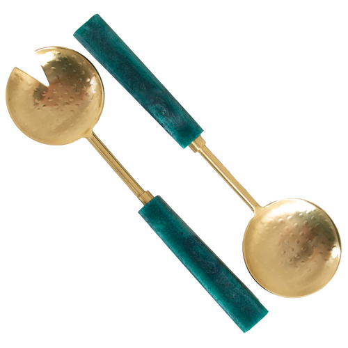 Salad Servers - Teal Green