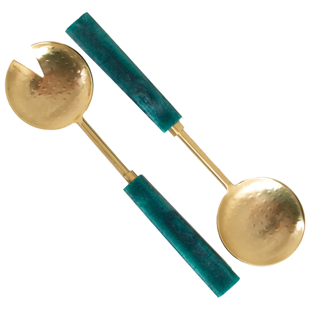 Salad Servers - Teal Green