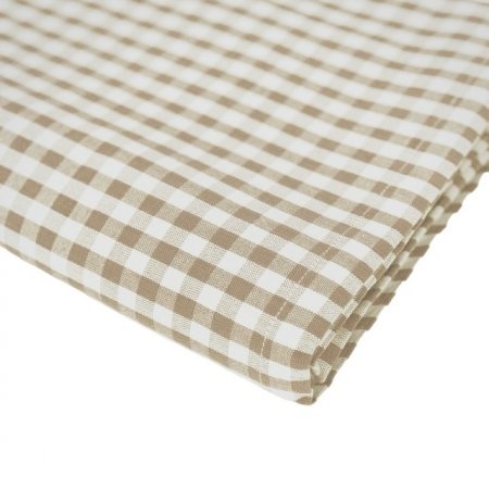 Beige Gingham Check Tablecloth