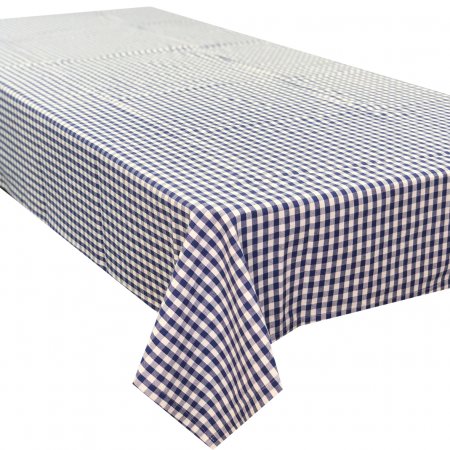 Navy Gingham Check Tablecloth