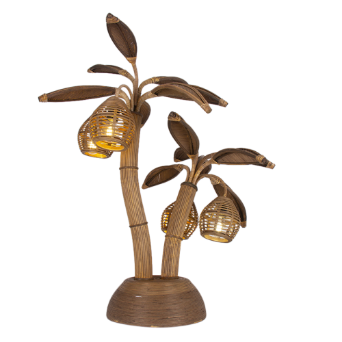 Rattan Palm Table Lamp.